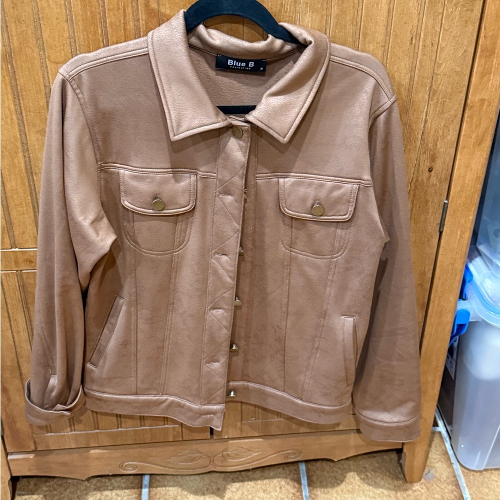 Women’s Tan Faux Leather Jacket